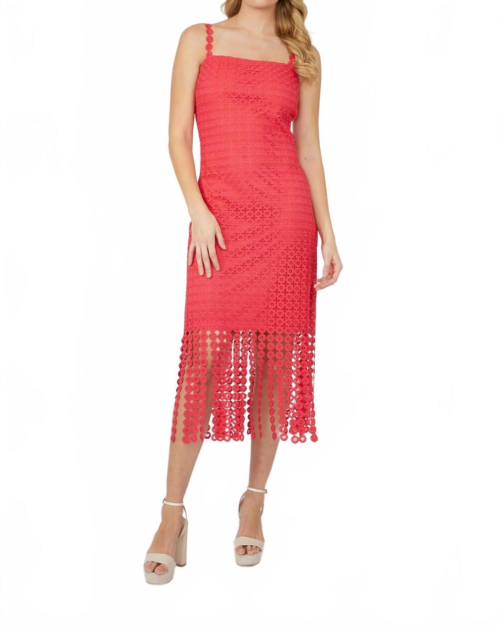NEW FRANK LYMAN midi bodycon dress in fuchsia